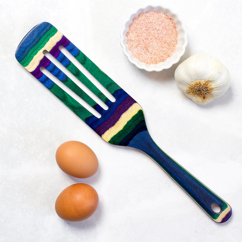 Totally Bamboo Baltique Mumbai Collection 13"" Wooden Spurtle Spatula - Colorful Birch Wood Cooking Utensil, Nonstick Safe, Versatile Stirring & Serving Tool - Image 4
